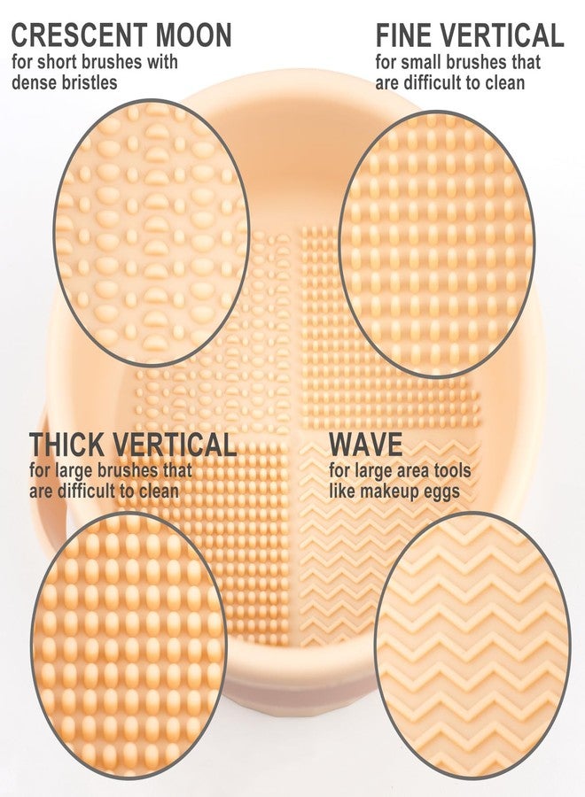 Ranphykx Makeup Brush Cleaner Mat 3 in 1 Silicone Makeup Brush Cleaner Bowl Cosmetic Brushes Cleaning Tool Makeup Cleaner for Brushes (Purple) - Image 3